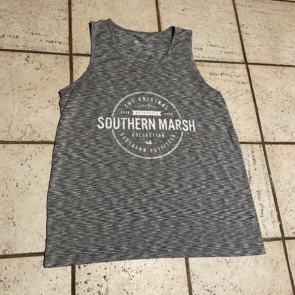 ⭐️⬇️ Southern Marsh Grey/White Large Tank Top - Picture 2 of 8